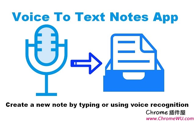 Voice To Text Notes App-Chrome语音转文字插件，通过语音识别创建文本笔记