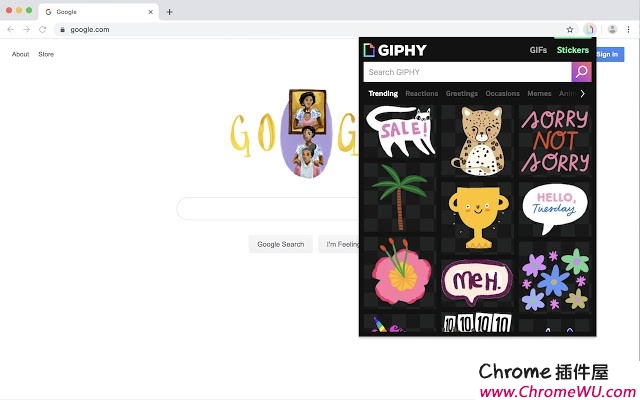 GIPHY for Chrome：一键保存GIF表情包，支持发送到Gmail/Facebook/推特